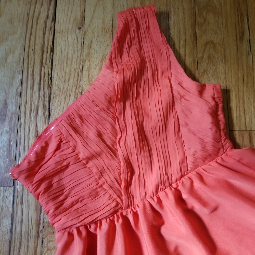 5/$25 MM Couture One-Shoulder Dress Orange Medium - Picture 7 of 8